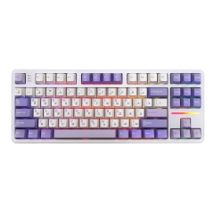 Клавиатура USB, Attack Shark X87, фиолетовый белый