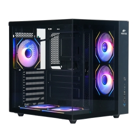 Корпус ATX midi tower  Wintek, Cube pro V909-B TG, (без БП), black