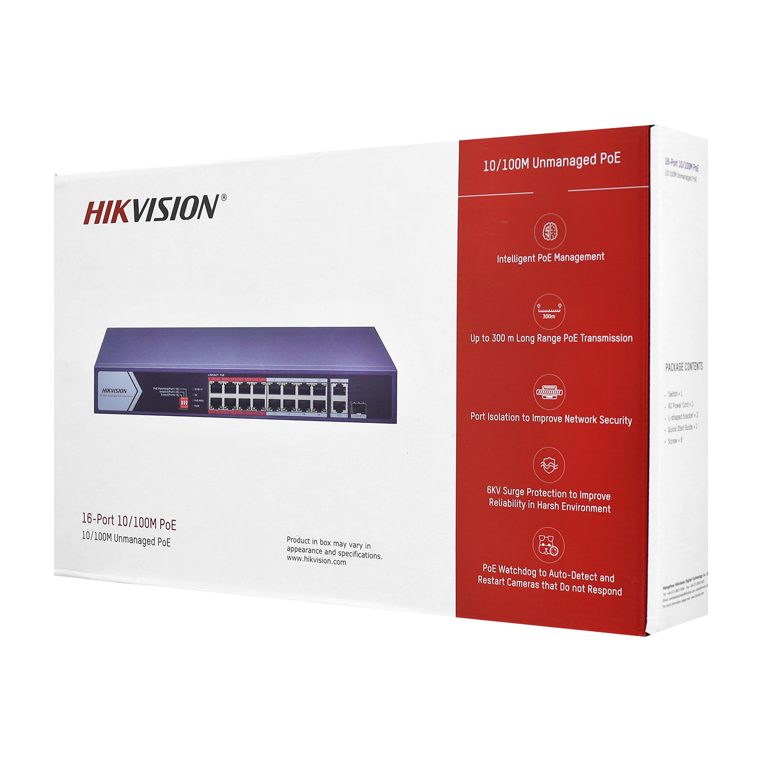 Сетевой коммутатор Hikvision DS-3E0318P-E/M(C) Switch 16 port 10/100M ...