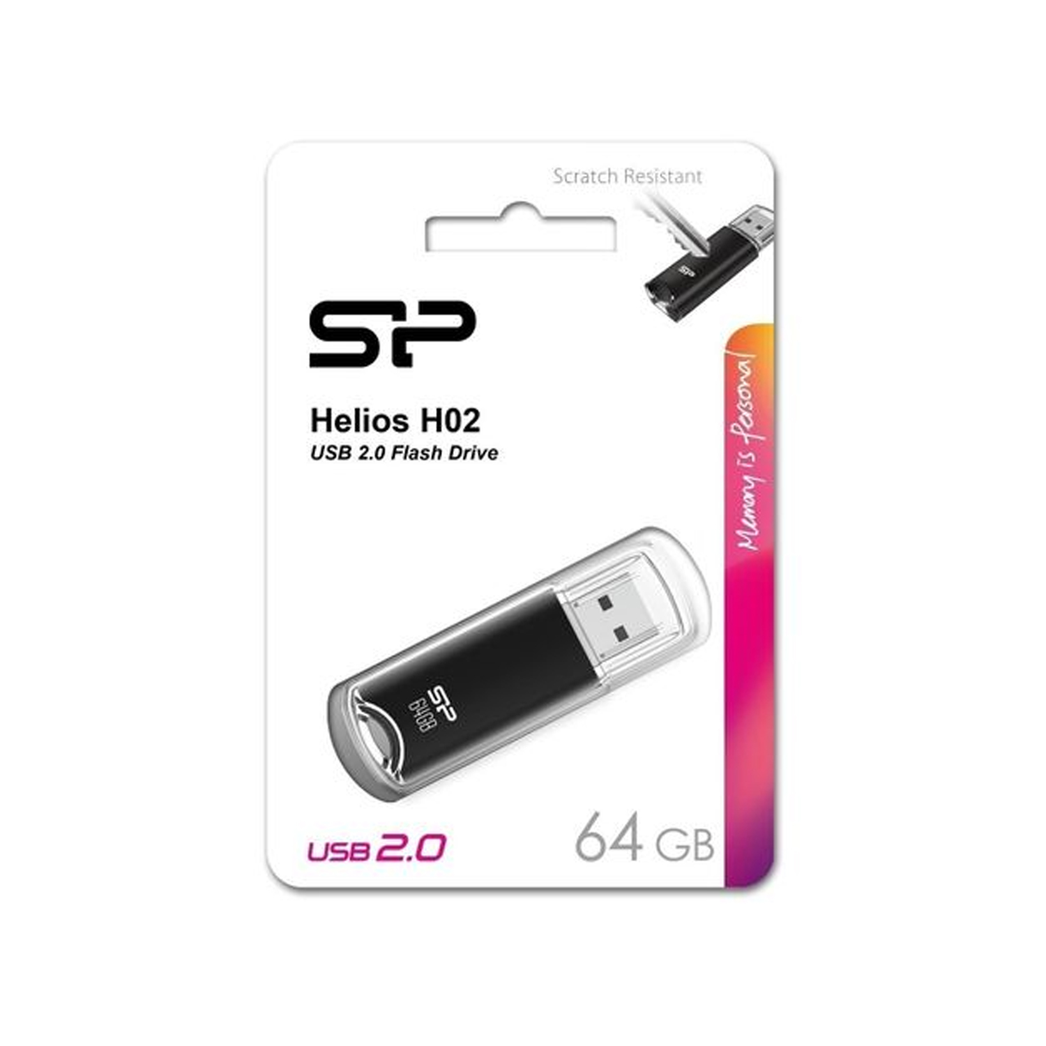 Флешка USB Silicon Power Helios H02,  SP064GBUF2H02V1K, 64GB, черный