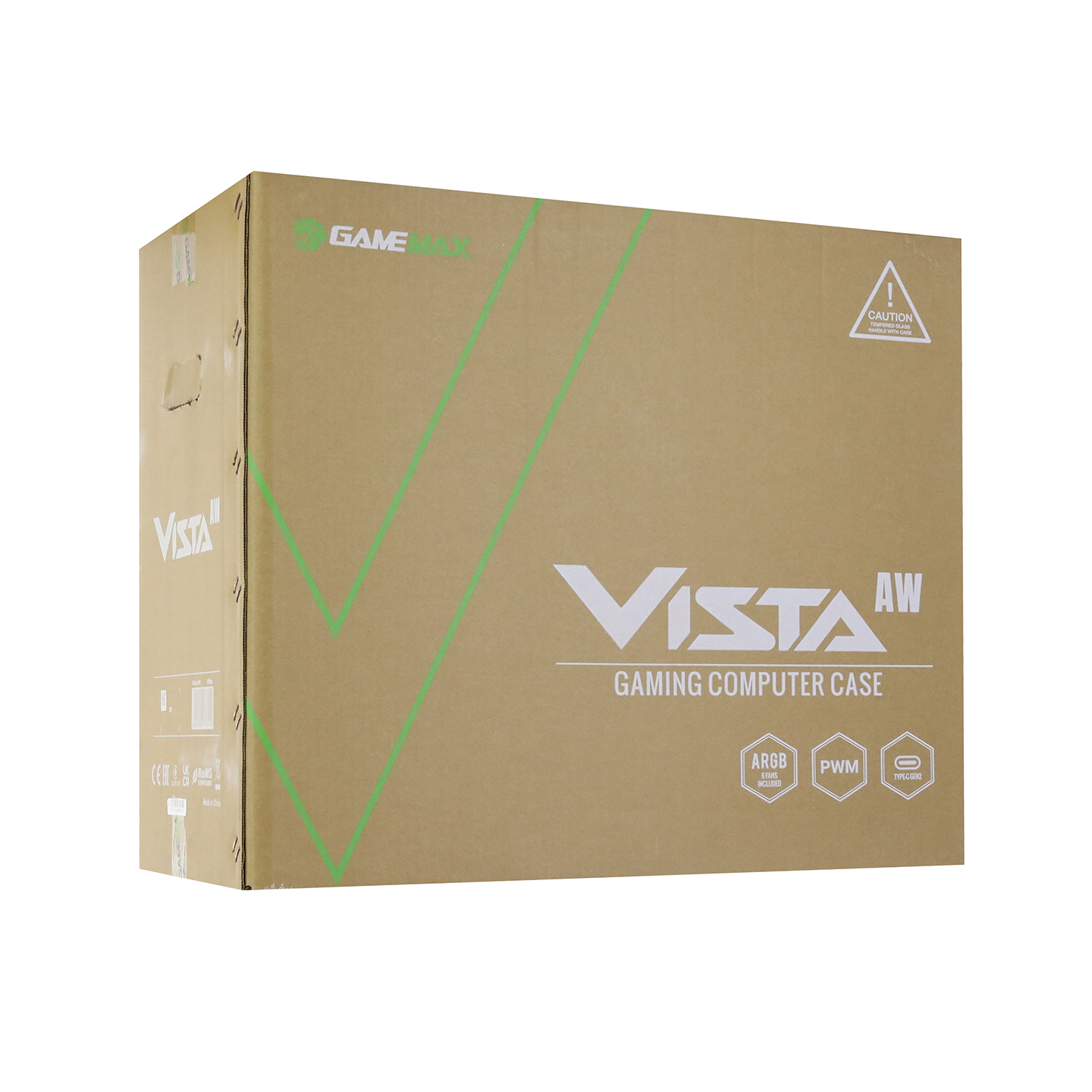 Корпус ATX midi tower Gamemax Vista AW, (Без Б/П), White