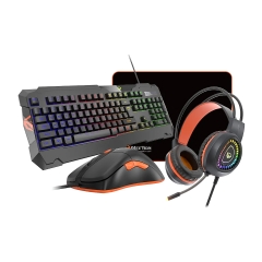 Клавиатура+мышь+коврик для мыши+ наушники, USB, MeeTion C505, черный